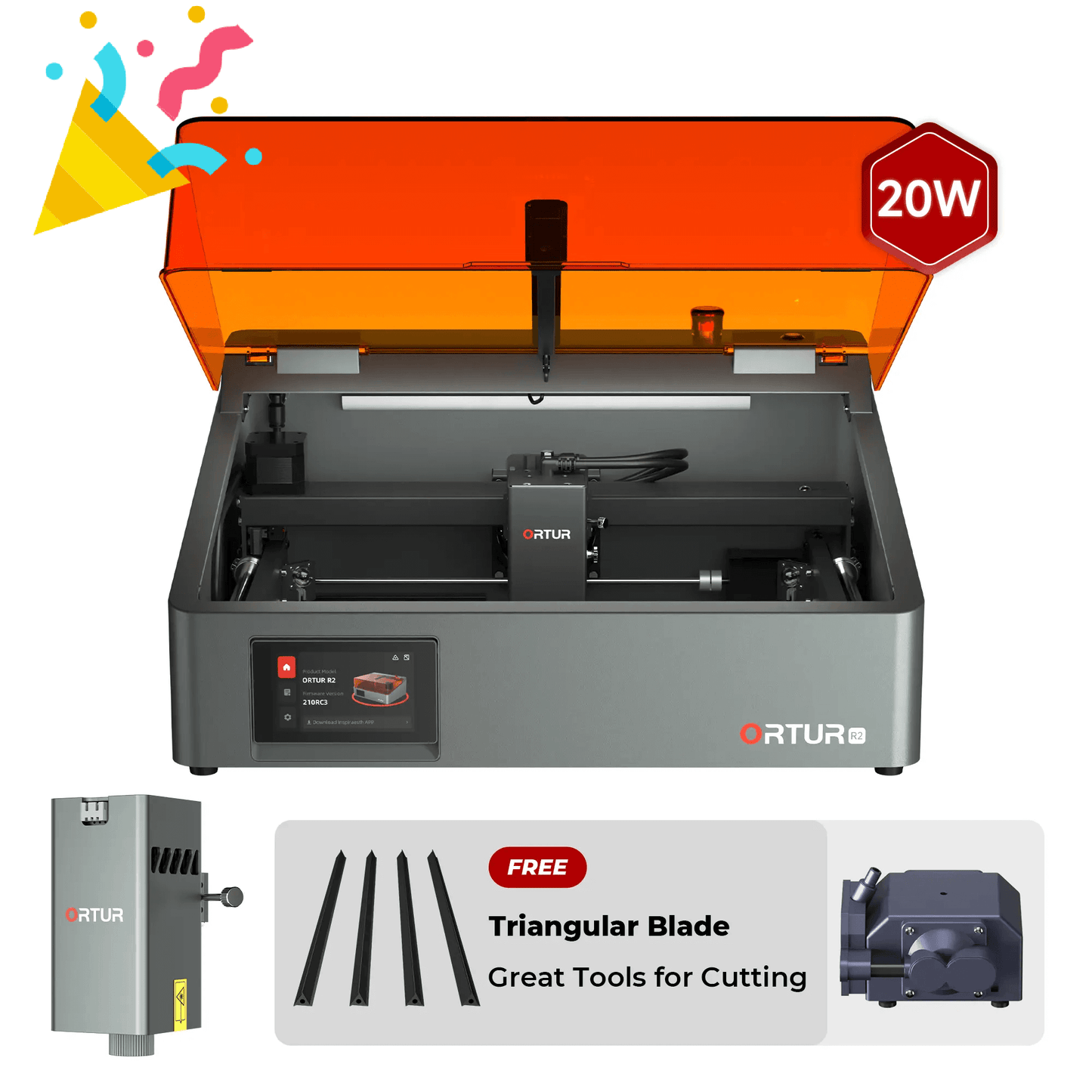 Ortur R2 Smart AI Laser Engraver & Cutter 20W + 1.3W IR