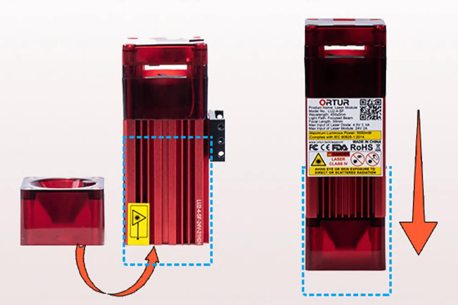 Ortur 5W Short-Focus Laser Module LU2-4 SF laser filter shield